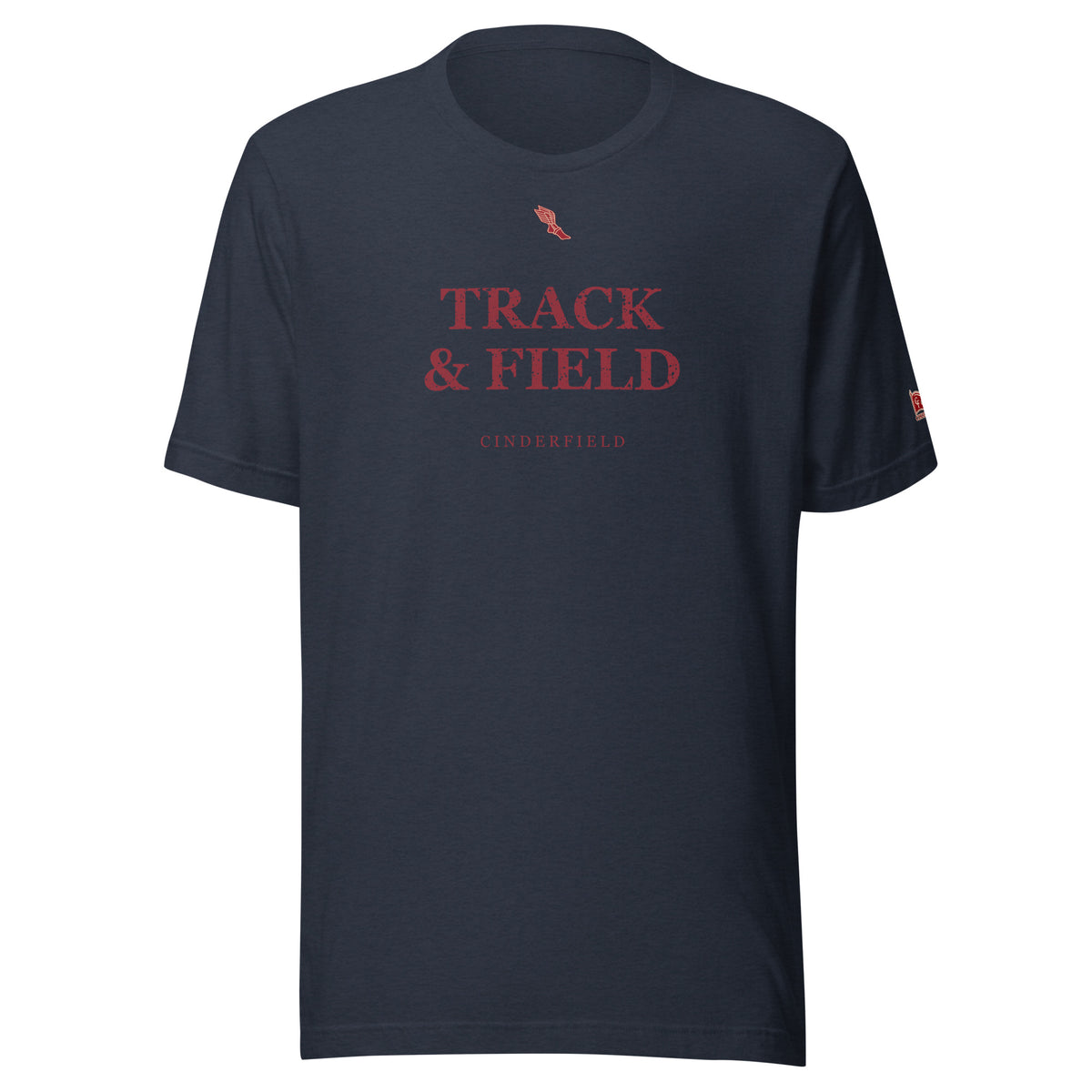Track & Field Signature: Heather Navy tee, front