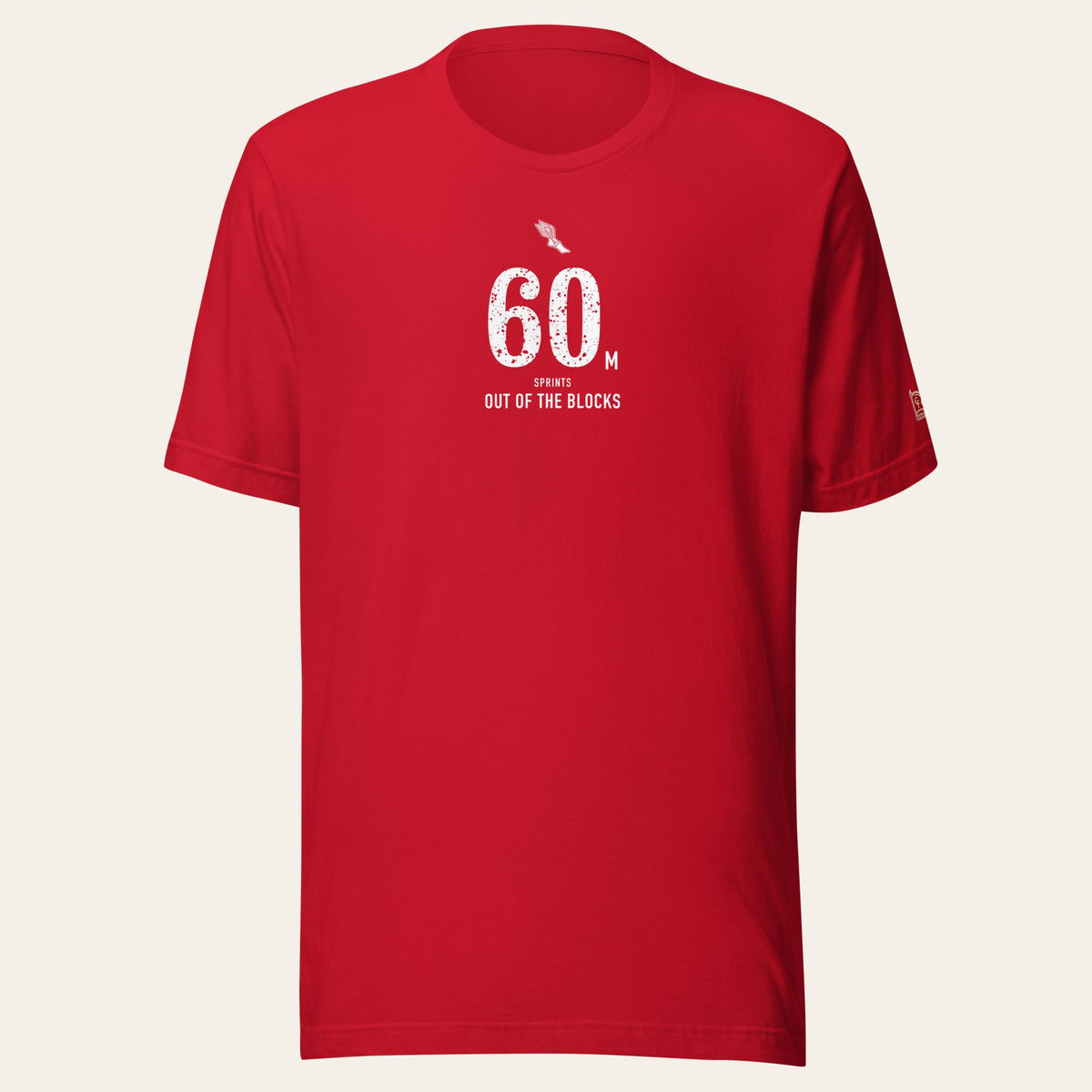 60 m, Out of the Blocks: Red tee, front