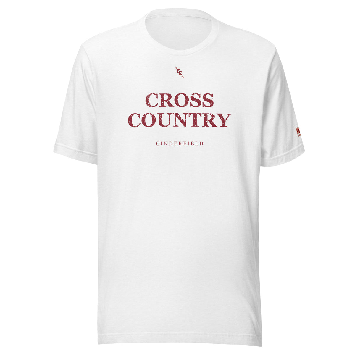 Cross Country Signature: Solid White Blend tee, front