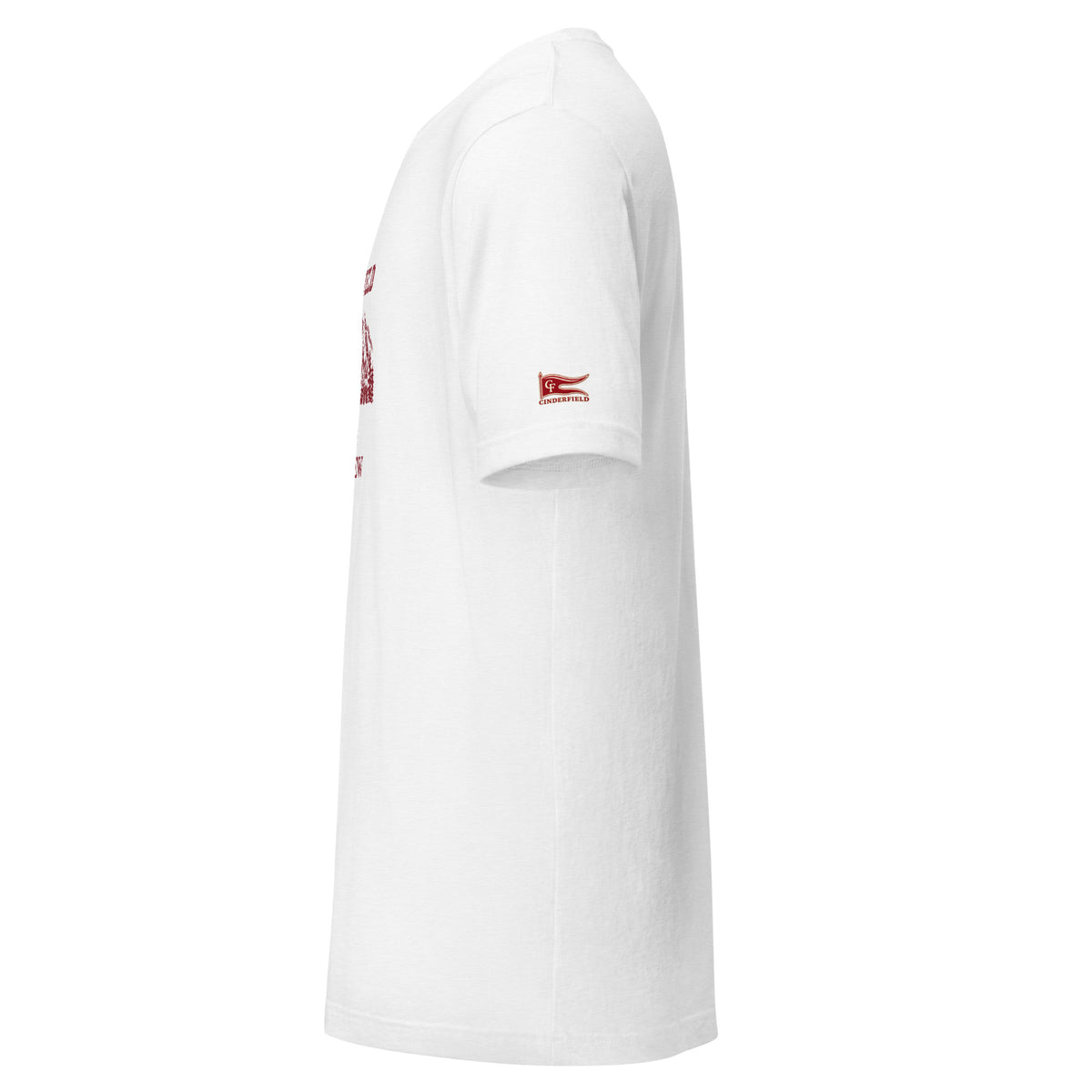 Cross Country Hill Crew: Solid White Blend tee, left sleeve