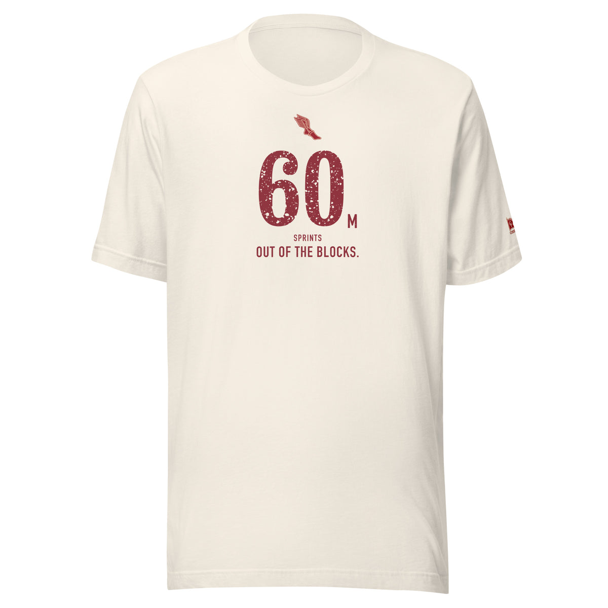 60 m HURDLES, Off the Fifth. Go.: Vintage White tee, front