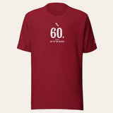 60 m, Out of the Blocks: Cardinal tee, front