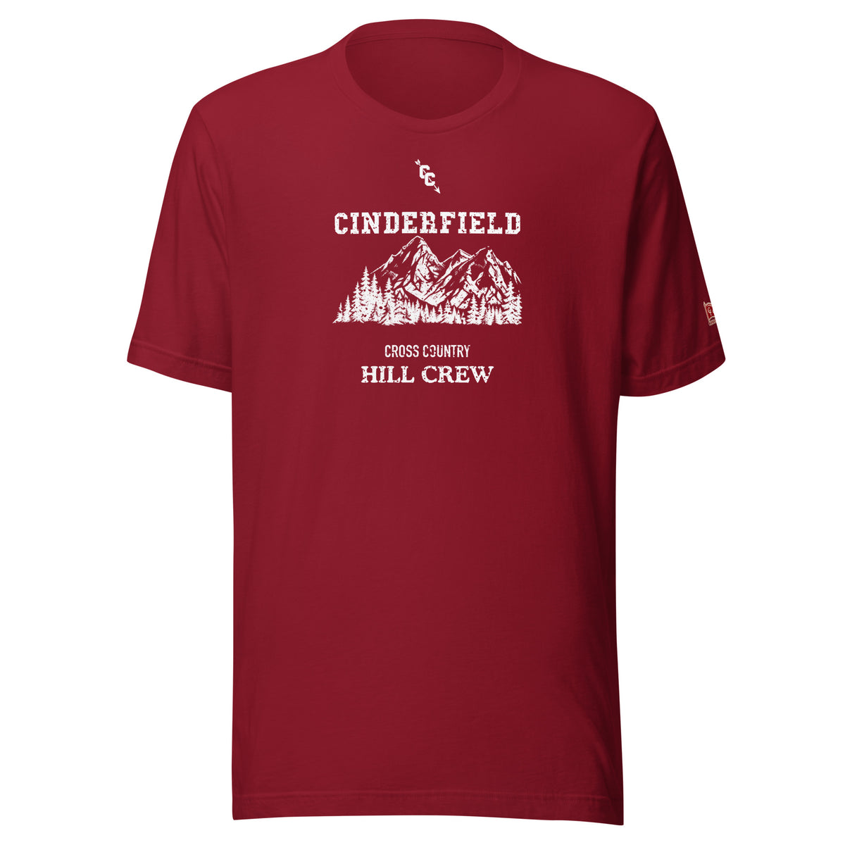 Cross Country Hill Crew: Cardinal tee, front