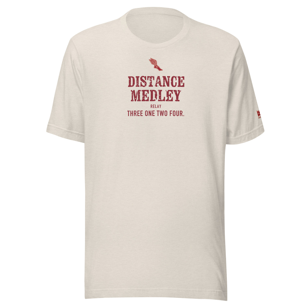 DISTANCE MEDLEY RELAY, Three One Two Four: Heather Dust tee, front
