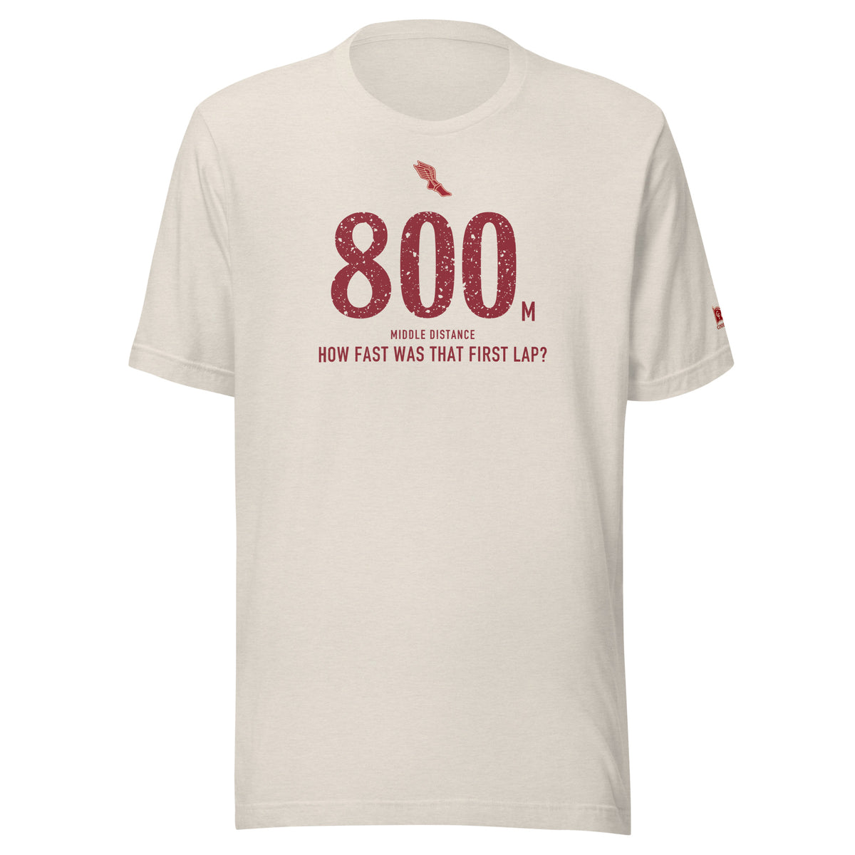 4 × 800 m RELAY, Two Laps Each: Heather Dust tee, front