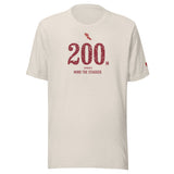 200 m, Mind the Stagger: Heather Dust tee, front
