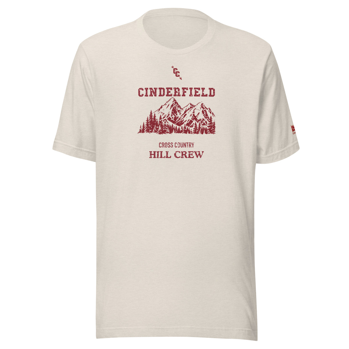 Cross Country Hill Crew: Heather Dust tee, front