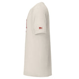 100 m, Fullest of Sends: Heather Dust tee, left sleeve