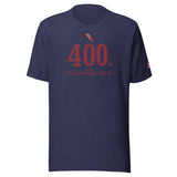 400 m, The Last Hundred. Lock In.: Heather Midnight Navy tee, front