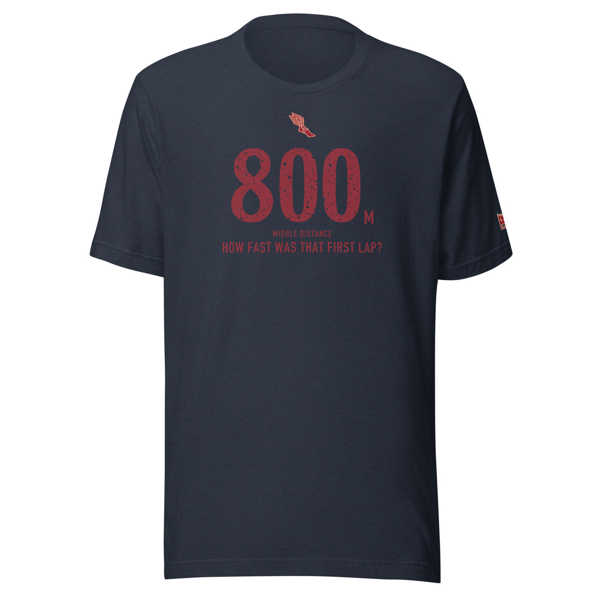 4 × 800 m RELAY, Two Laps Each: Heather Navy tee, front