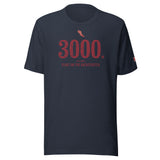 3000 m, Start on the Backstretch: Heather Navy tee, front
