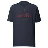 Cross Country Signature: Heather Navy tee, front