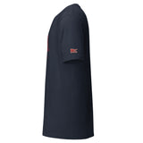 200 m, Mind the Stagger: Heather Navy tee, left sleeve