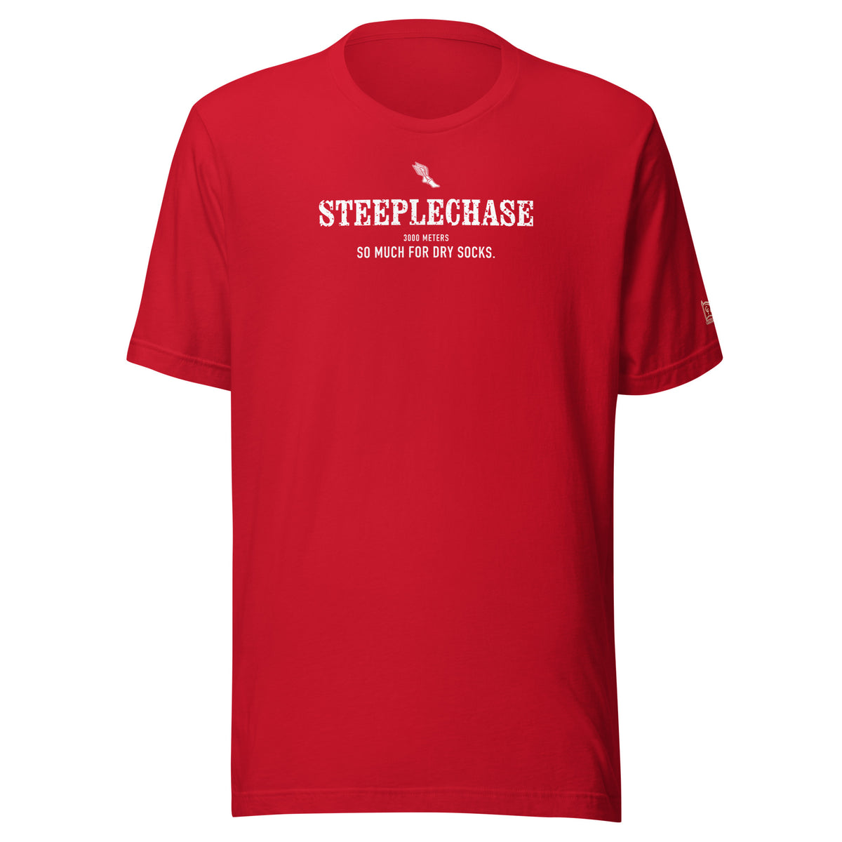 STEEPLECHASE, So Much for Dry Socks: Red tee, front