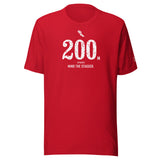 200 m, Mind the Stagger: Red tee, front