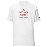 DISTANCE MEDLEY RELAY, Three One Two Four: Solid White Blend tee, front