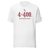 4 × 400 m RELAY, Anyone Seen Our Anchor: Solid White Blend tee, front