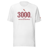 3000 m, Start on the Backstretch: Solid White Blend tee, front