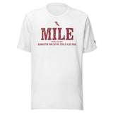 MILE, Bannister Ran So We Could Also Run: Solid White Blend tee, front