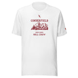 Cross Country Hill Crew: Solid White Blend tee, front