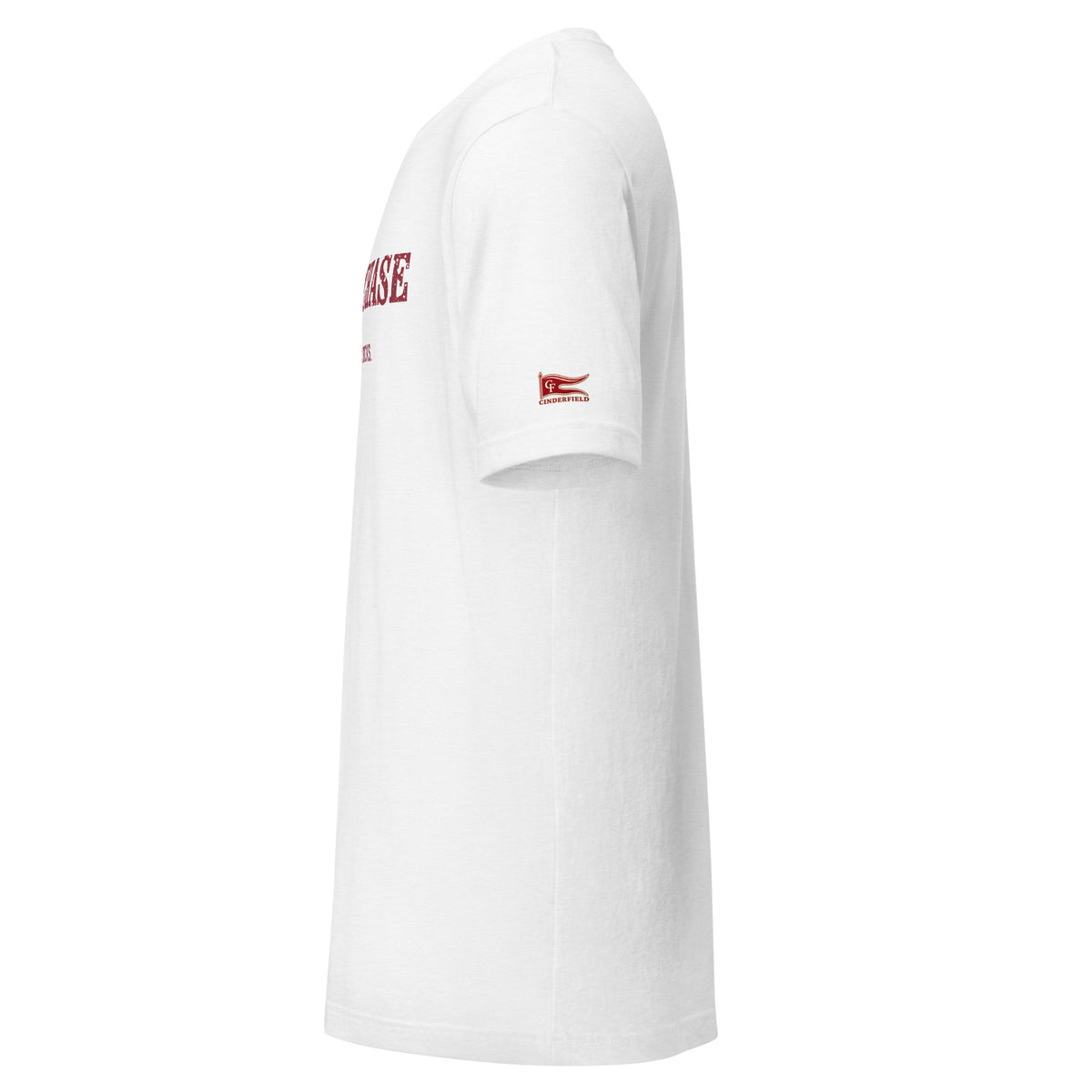 STEEPLECHASE, So Much for Dry Socks: Solid White Blend tee, left sleeve