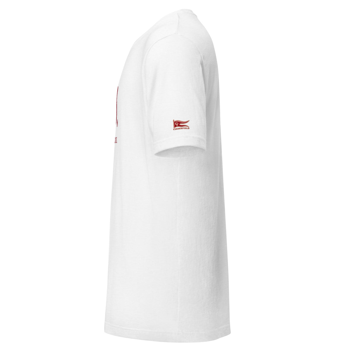60 m, Out of the Blocks: Solid White Blend tee, left sleeve