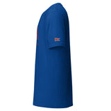 1600 m, Bell Lap. Everyone to the Rail.: True Royal tee, left sleeve