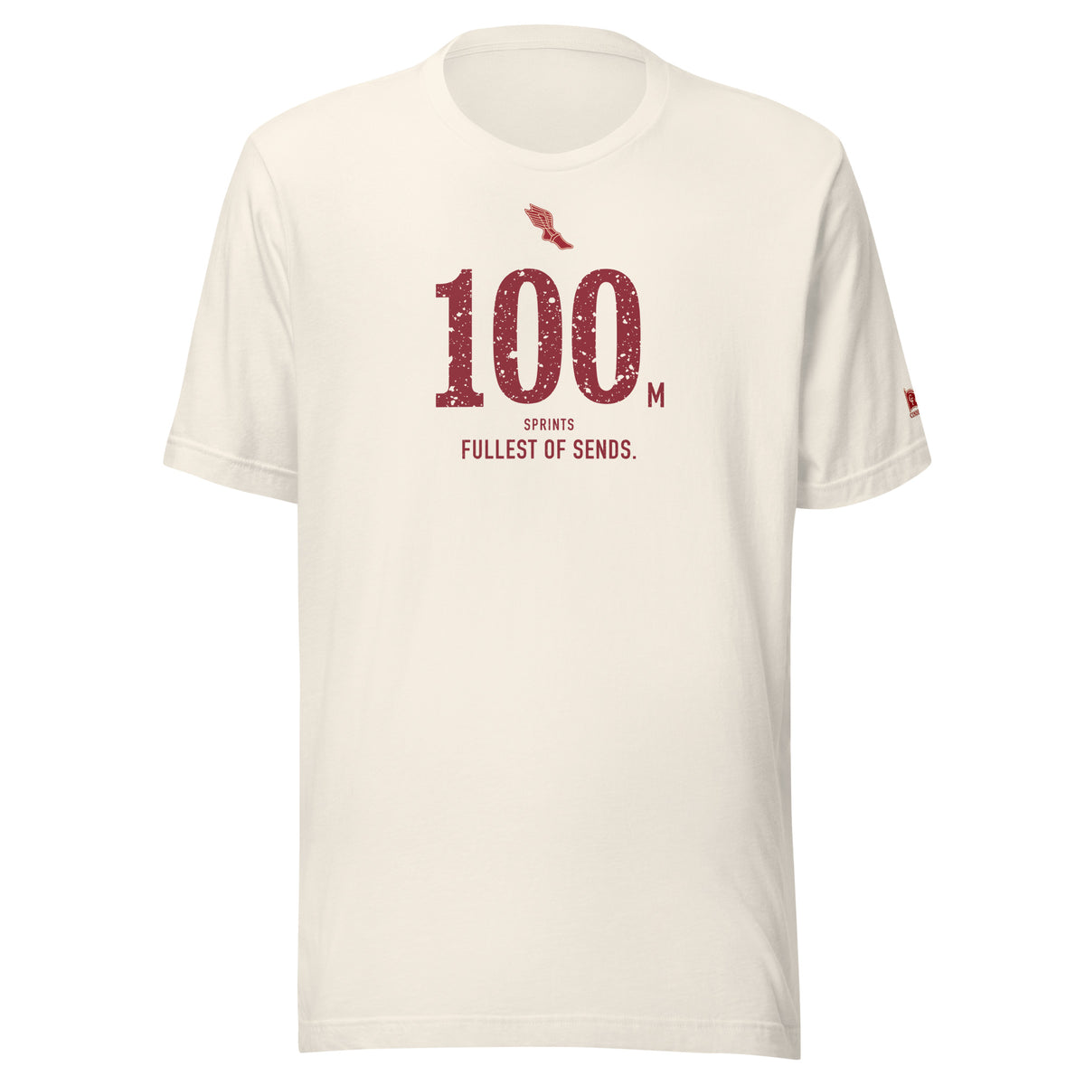 100 m, Fullest of Sends: Vintage White tee, front