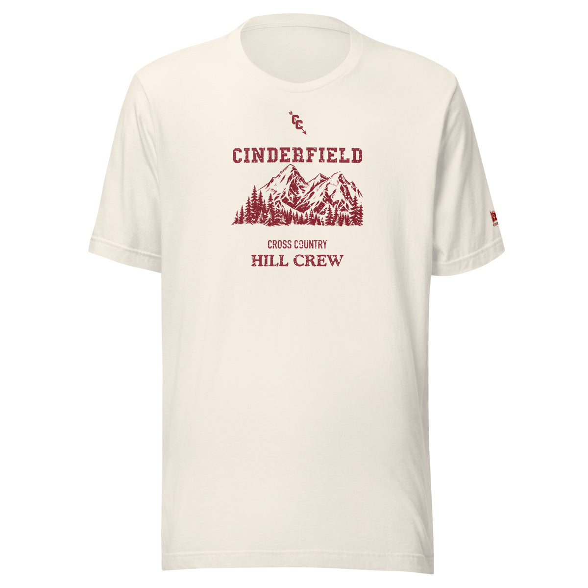 Cross Country Hill Crew: Vintage White tee, front