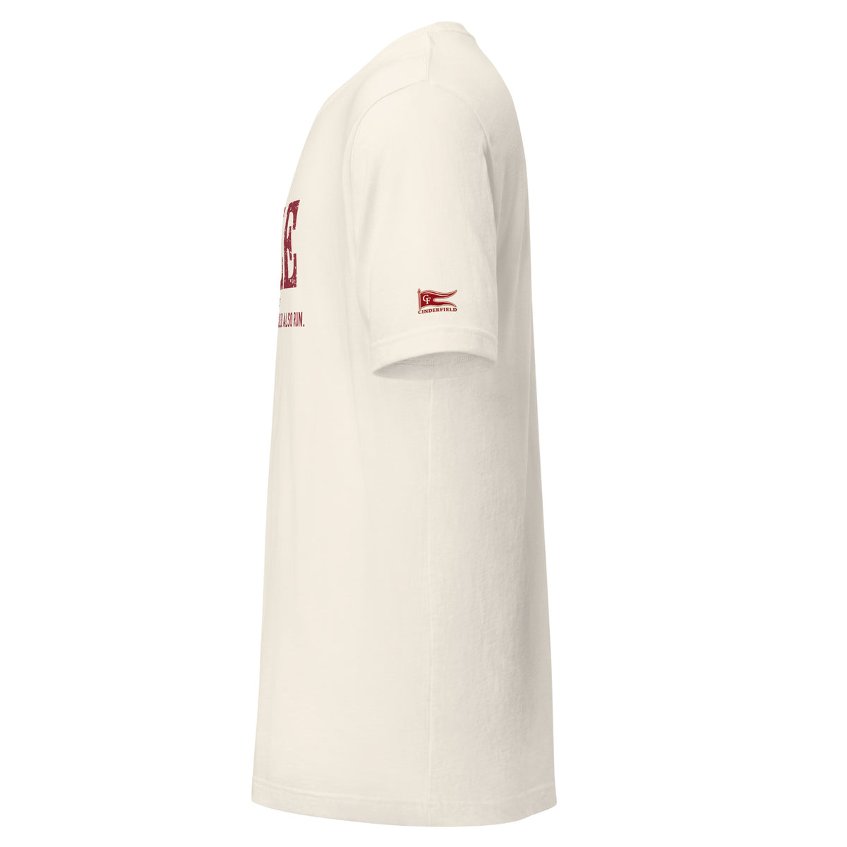 MILE, Bannister Ran So We Could Also Run: Vintage White tee, left sleeve