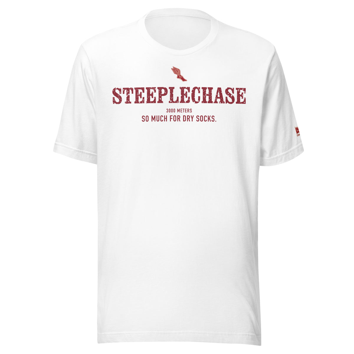 STEEPLECHASE, So Much for Dry Socks: White tee, front