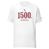 1500 m, Don’t Get Boxed In: White tee, front