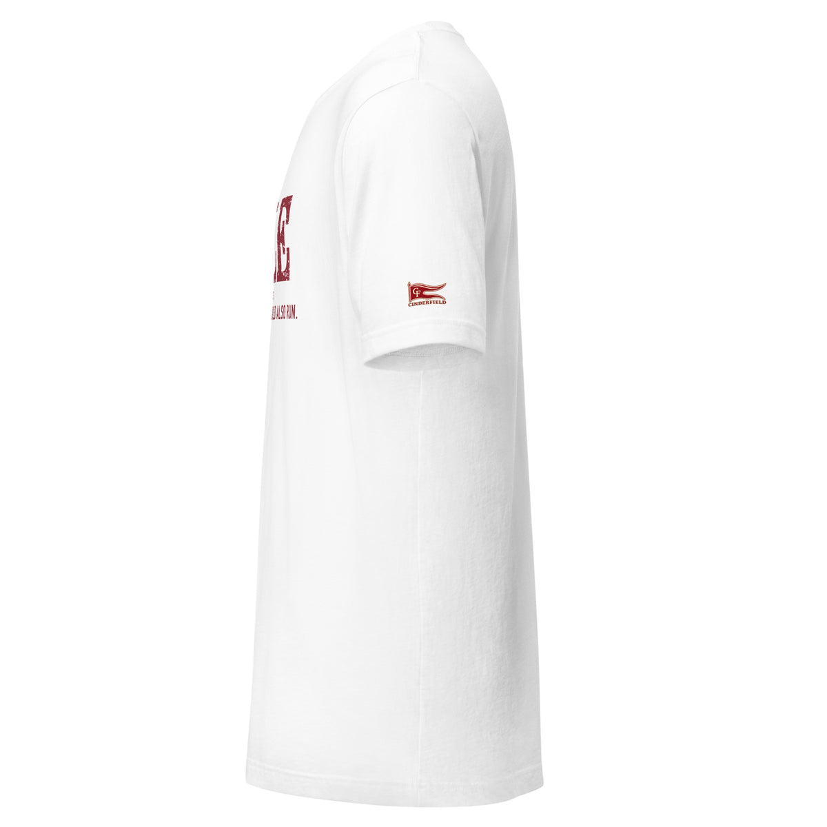 MILE, Bannister Ran So We Could Also Run: White tee, left sleeve